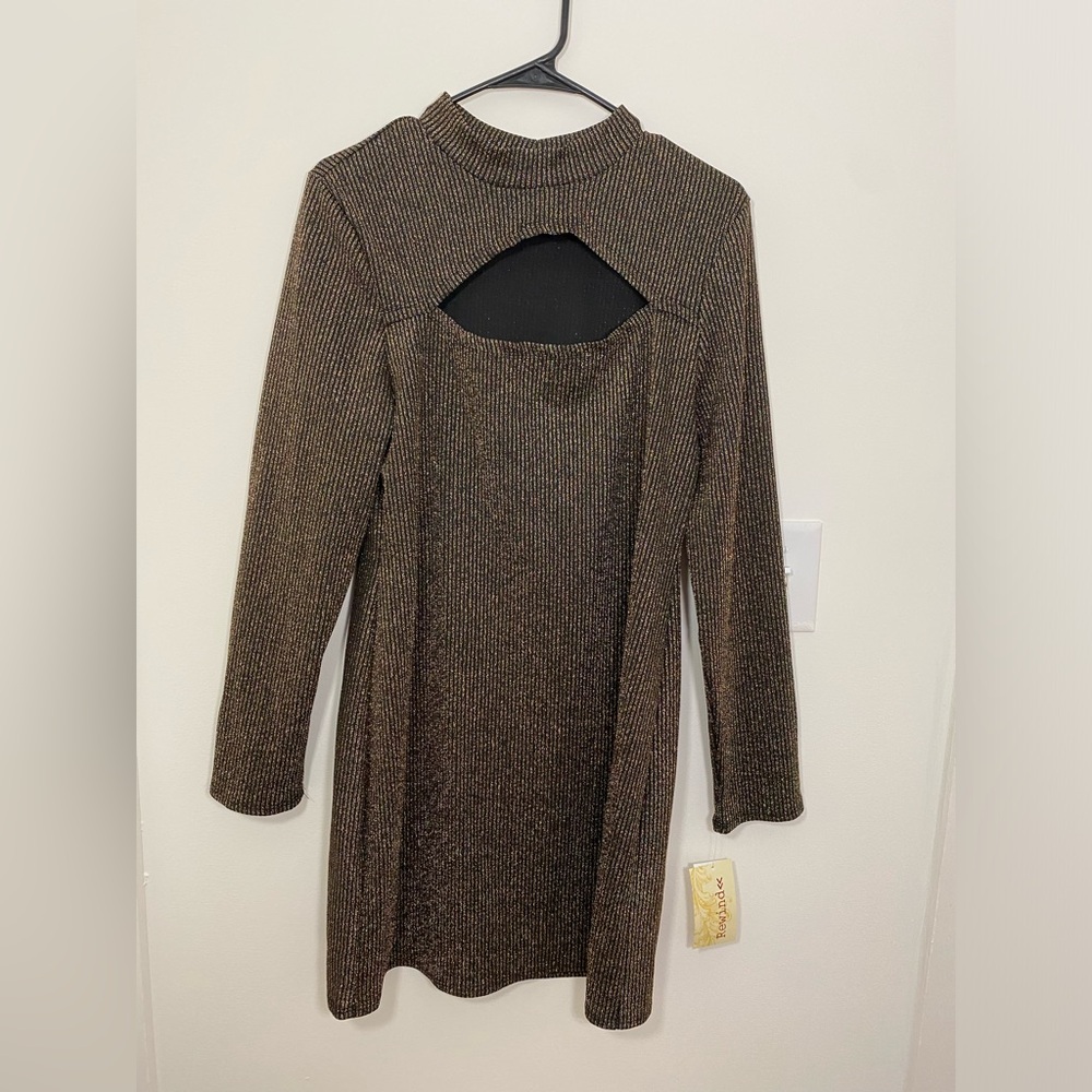 Rewind Gold Mock Neck Dress size xxl